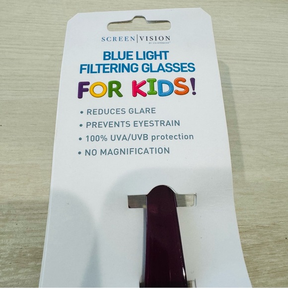 ICU Eyewear Kids Screen Vision Blue Light Filtering Large Oval Glasses Purple - Picture 13 of 15